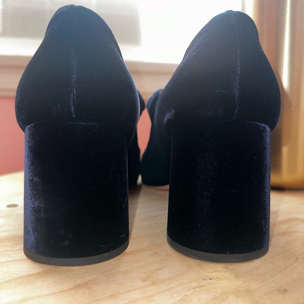 Prada Black Velvet Mary Jane Block Heel Pumps - Picture 7 of 8